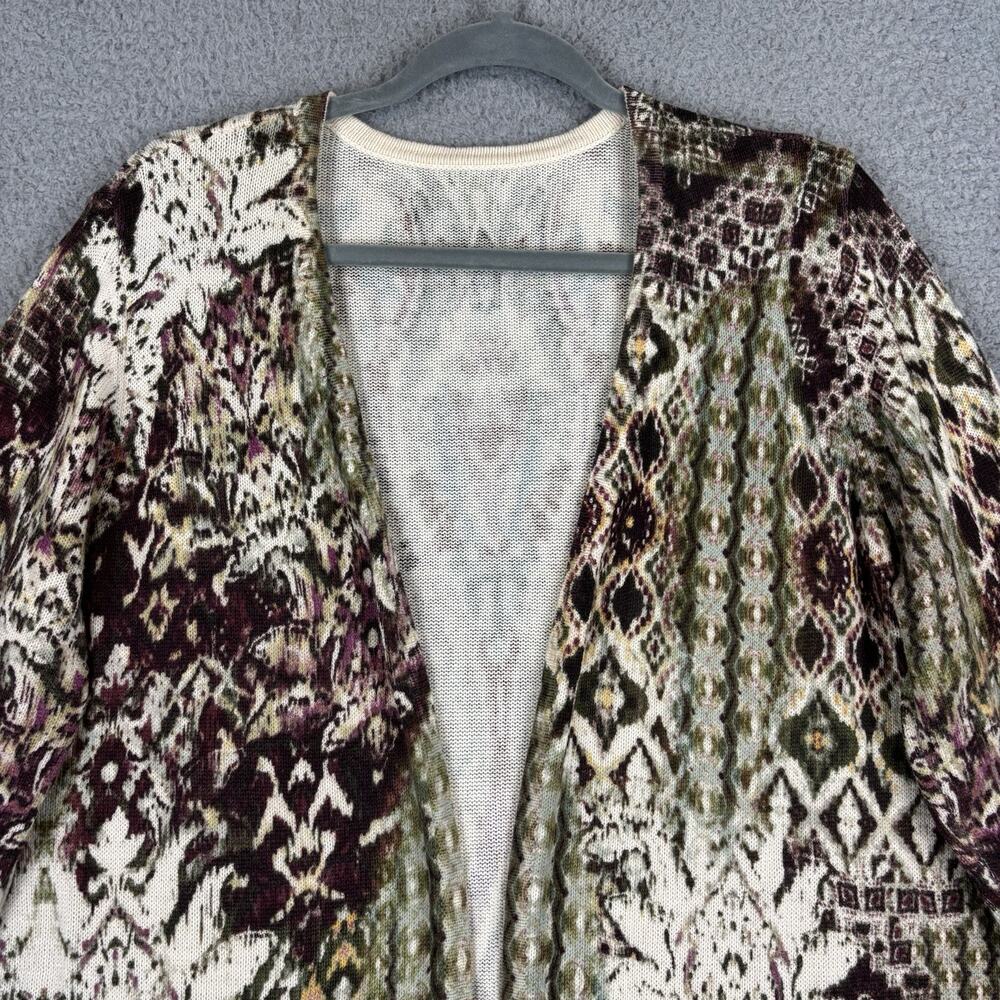 Chicos Cardigan XL Artsy Boho Chic Rustic Earthy Eclectic Cozy Business Casual - Picture 3 of 12